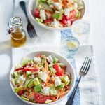 Goat’s cheese and avocado salad with walnuts