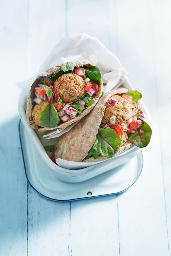 Oven-baked Falafel with Tomato Salsa