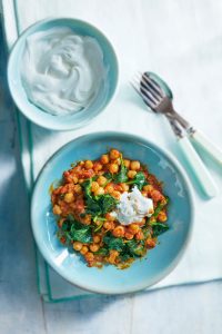 Spicy chickpea and spinach stew