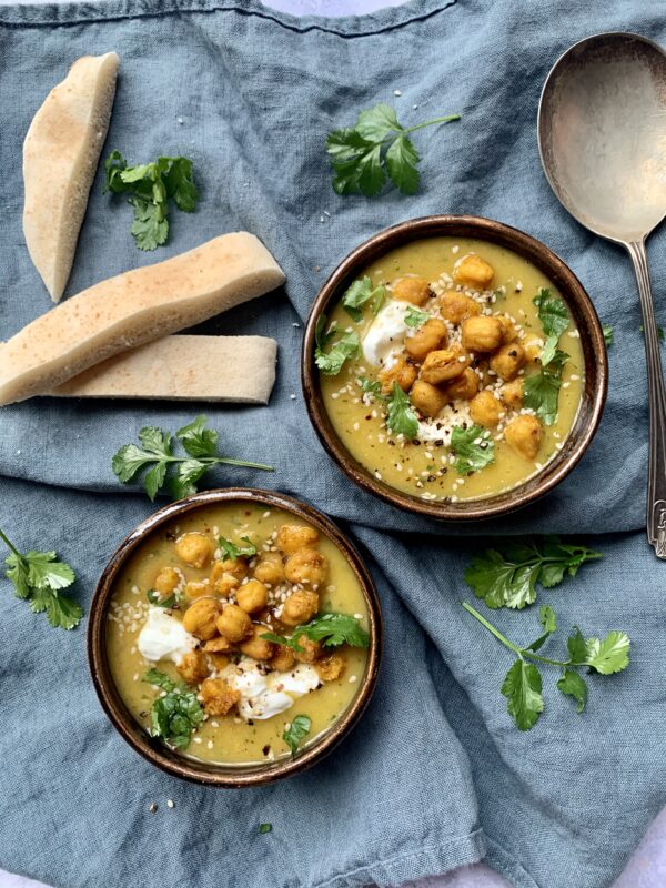 Butternut Squash Soup With Spicy Chickpeas